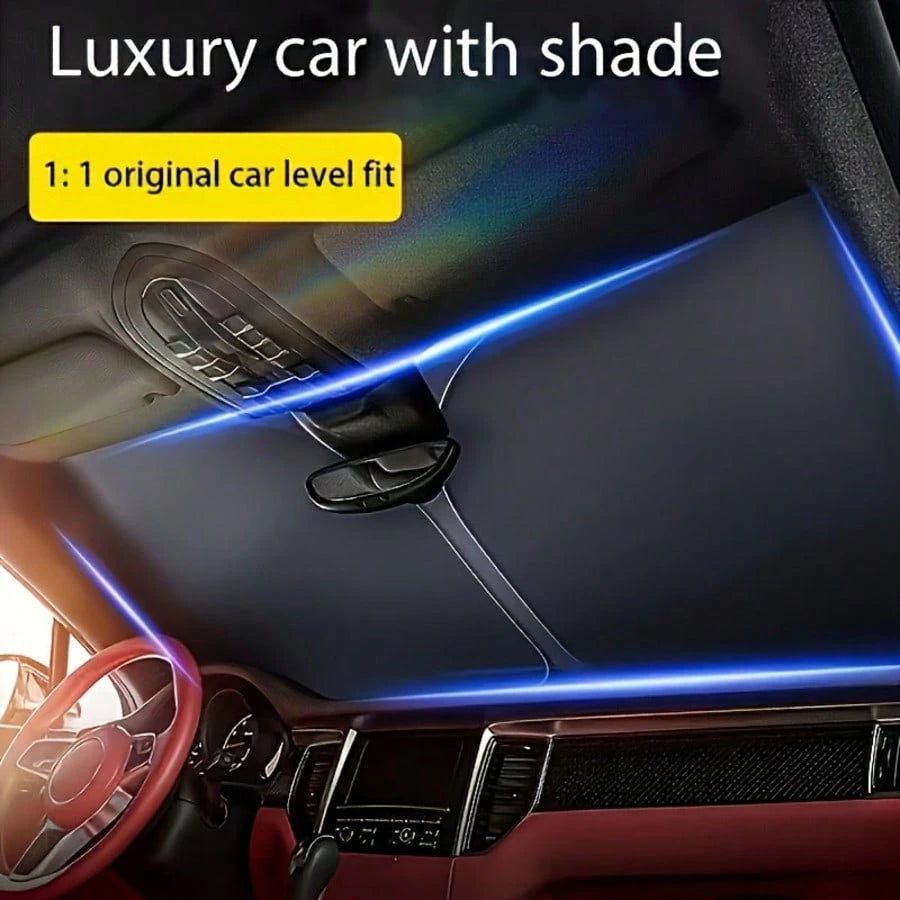 Windshield Sunshade- UV Protection, Arc-Shaped Anti-Glare Window Cover, All-Weather Protection, Suitable For Camping, Snow, And High-Temperature Environments- Quick Cooling, Easy To Store, Reinforce