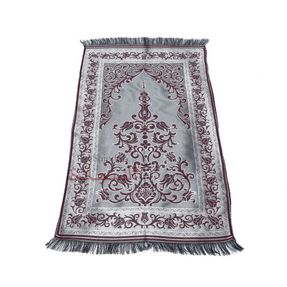 Wine Red Thin Prayer Rug 47x25-inch - Perfect For Travel, Folds Small