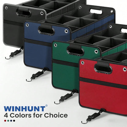 Winhunt Car Trunk Organizer, Car Storage Organizer, Collapsible Multi Compartment For Car, Suv, Sedan, Truck, 100L, Extra Larger (Blue, 100L)