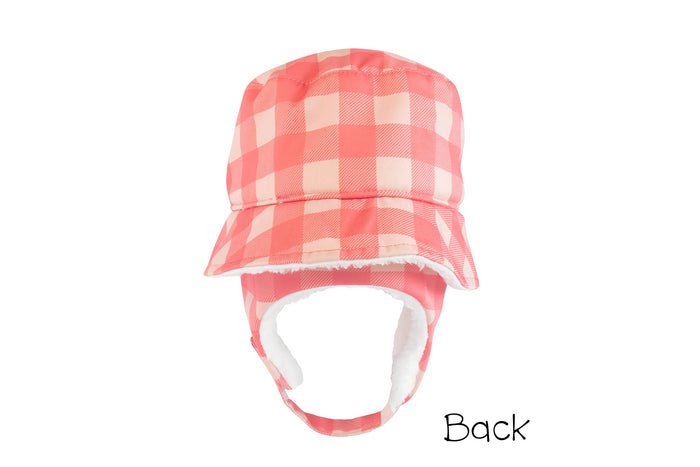 Winter Bucket Hat - Pink Buffalo Check