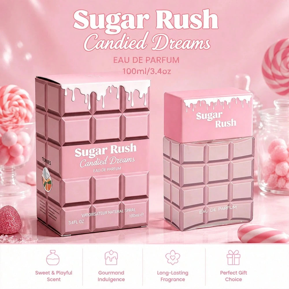 Wish 3.4 Fl Oz Women's Perfume – Marshmallow & Chocolate Candied Ginger–Vanilla Coconut Milk Jasmine Musk Whipped Cream Sugar–Designer Inspired Creamy Gourmand Scent–Long Lasting For Party, Date Night