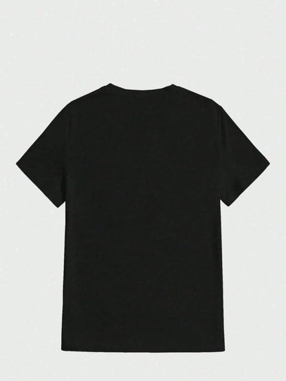 With Stylish Sunglasses And Braces Pattern, Cotton 220 Grams Heavyweight Print T-Shirt, Casual Print,Summer