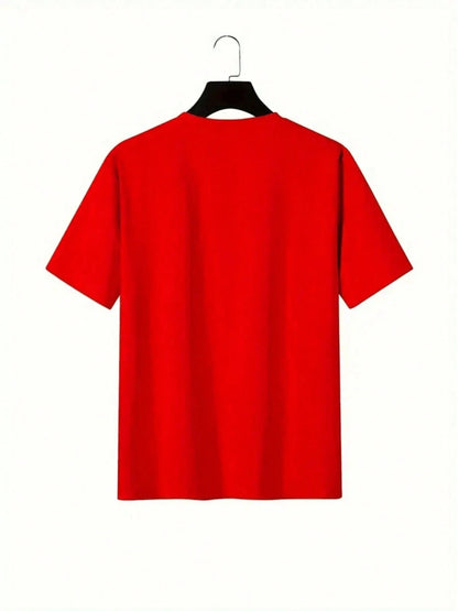 With Stylish Sunglasses And Braces Pattern, Cotton 220 Grams Heavyweight Print T-Shirt, Casual Print,Summer