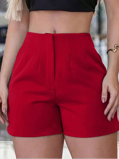Women's Autumn All-Season Sports Casual Training Elastic Fitness Shorts, Straight Leg, Back To School Basic Professional