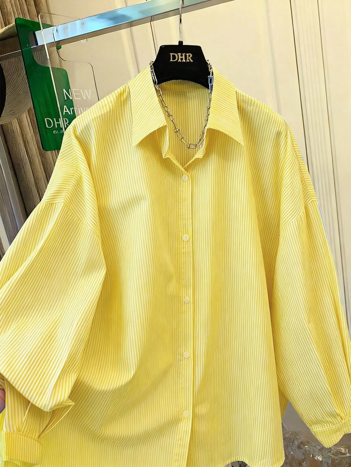 Women's Blue & White Striped Shirt, Loose Fit, Tie Back Design, Suitable For Commuting, Casual Wear, Beach, Vacation Spring