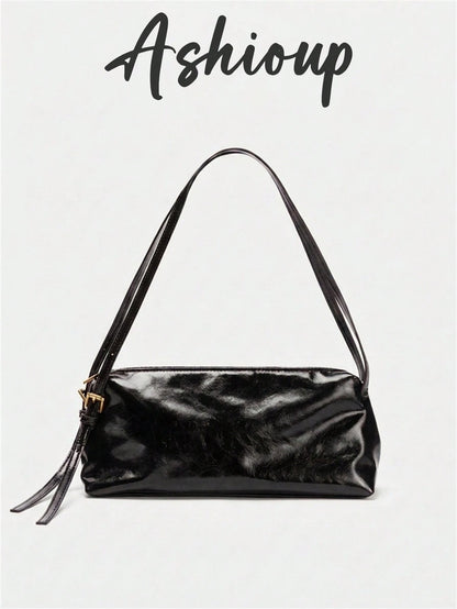 Women's Burgundy Minimalist Shoulder Bag With Adjustable Strap, Long Shoulder Bag Suitable For Daily And Work Use