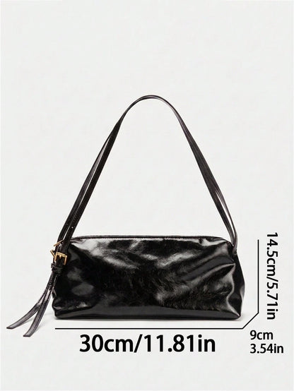 Women's Burgundy Minimalist Shoulder Bag With Adjustable Strap, Long Shoulder Bag Suitable For Daily And Work Use