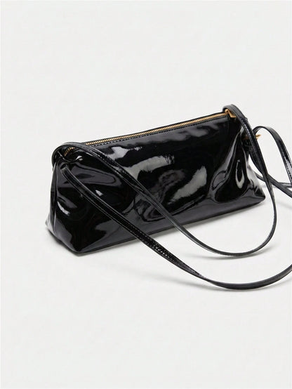 Women's Burgundy Minimalist Shoulder Bag With Adjustable Strap, Long Shoulder Bag Suitable For Daily And Work Use