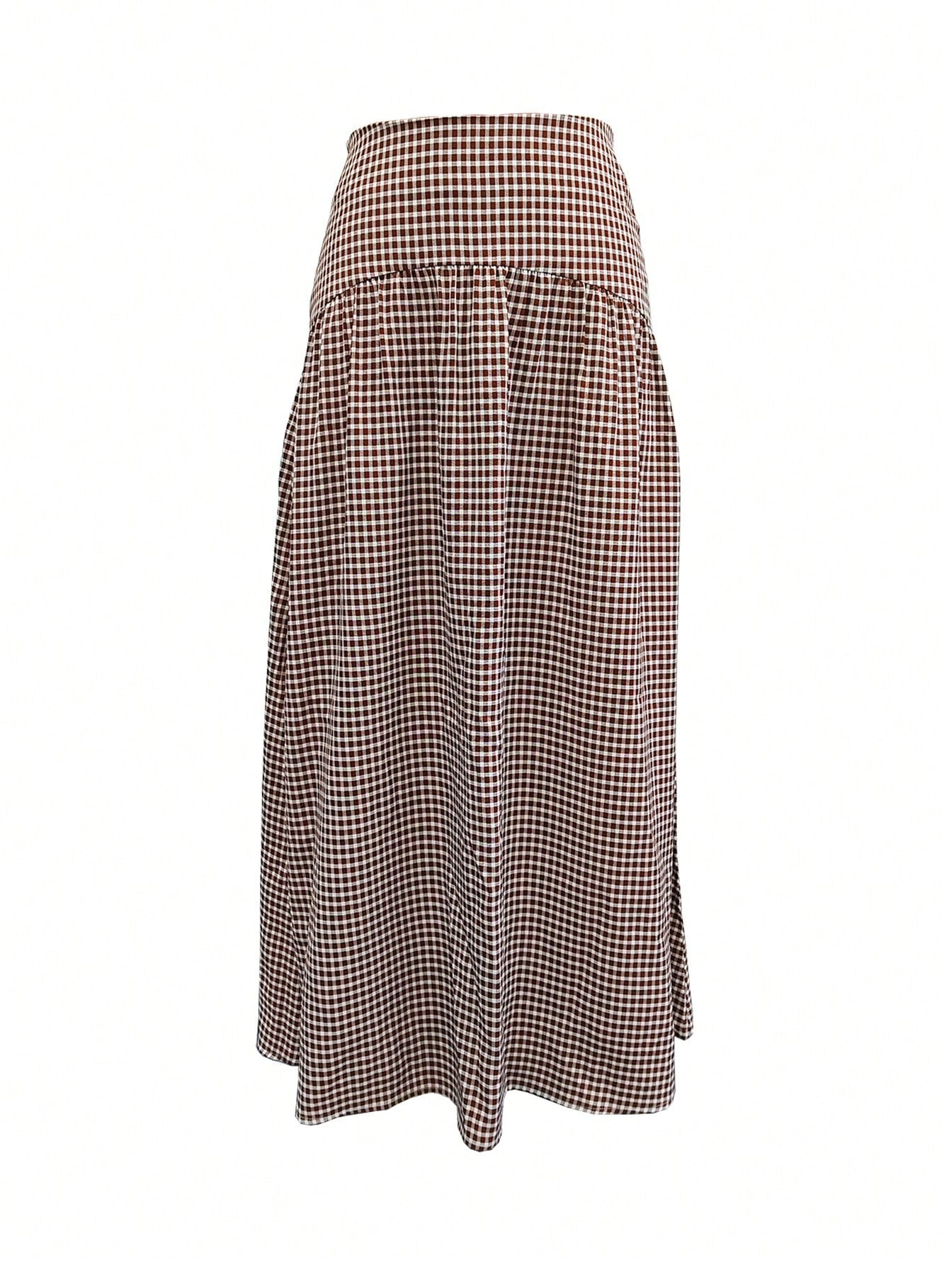 Women's Casual Countryside Vacation Style Printed Umbrella Hem Skirt Spring