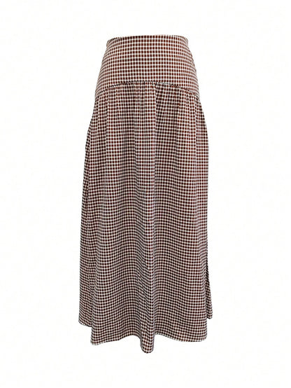 Women's Casual Countryside Vacation Style Printed Umbrella Hem Skirt Spring