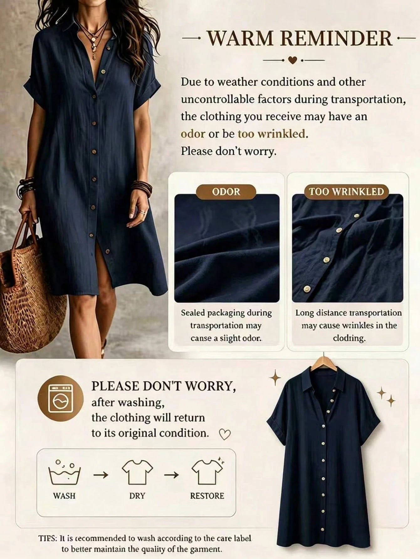 Women's Casual Ivory Woven Shirt Dress, Collared Short Sleeve Front Button Design, Asymmetric Hemline, Knee Length Elegant Summer, Quiet Luxury, Work To Weekend