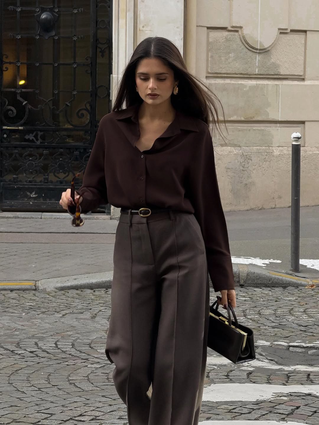 Women's Casual Loose Elegant Polo Collar Long Sleeve Shirt, Minimalist Style, Suitable For All Seasons, Perfect For Commuting, Office And Home Wear