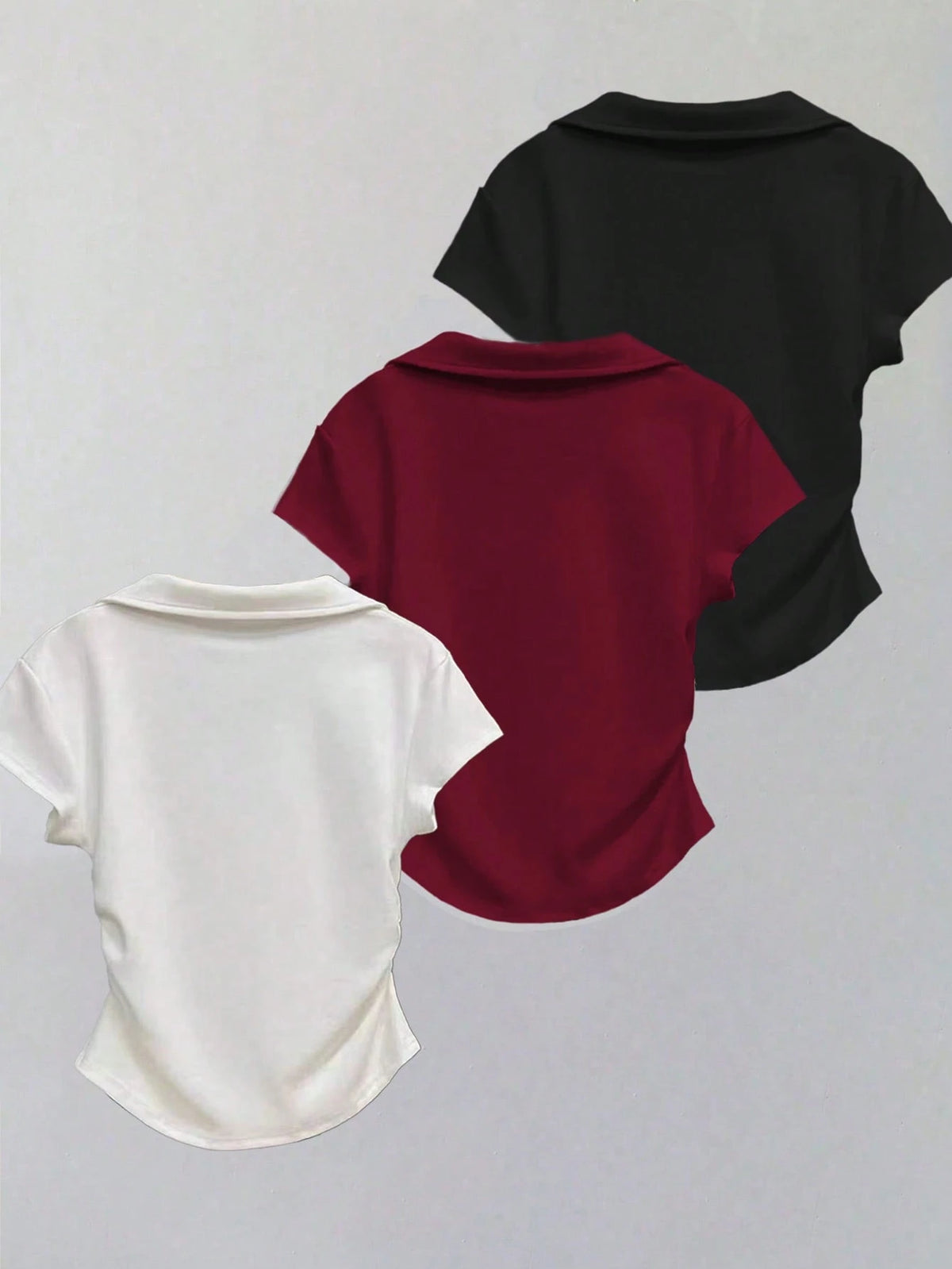 Women's Casual Solid Color Short Sleeve T-Shirt Top, Versatile For Summer