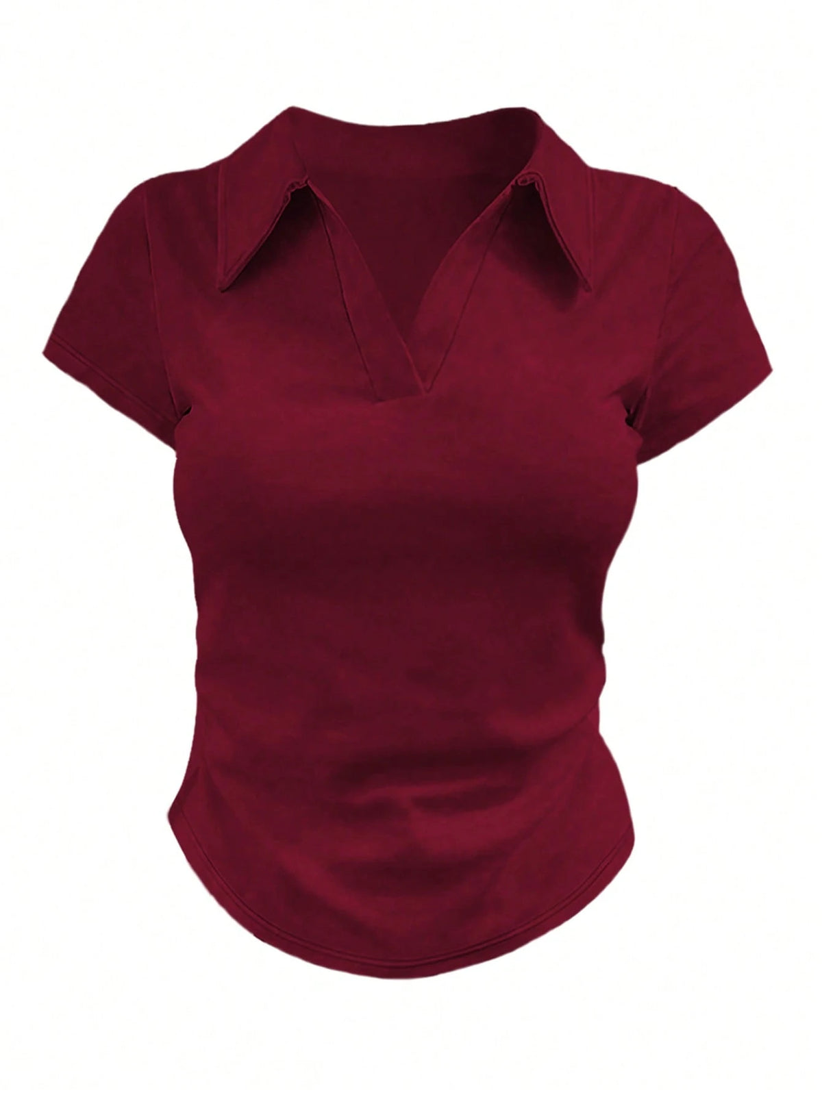 Women's Casual Solid Color Short Sleeve T-Shirt Top, Versatile For Summer