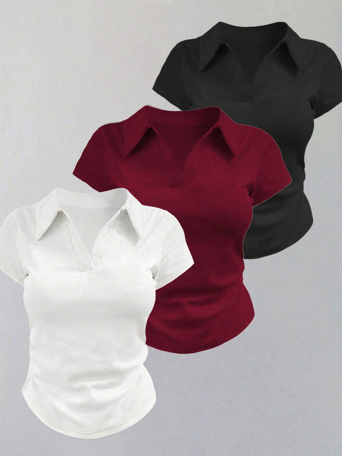 Women's Casual Solid Color Short Sleeve T-Shirt Top, Versatile For Summer