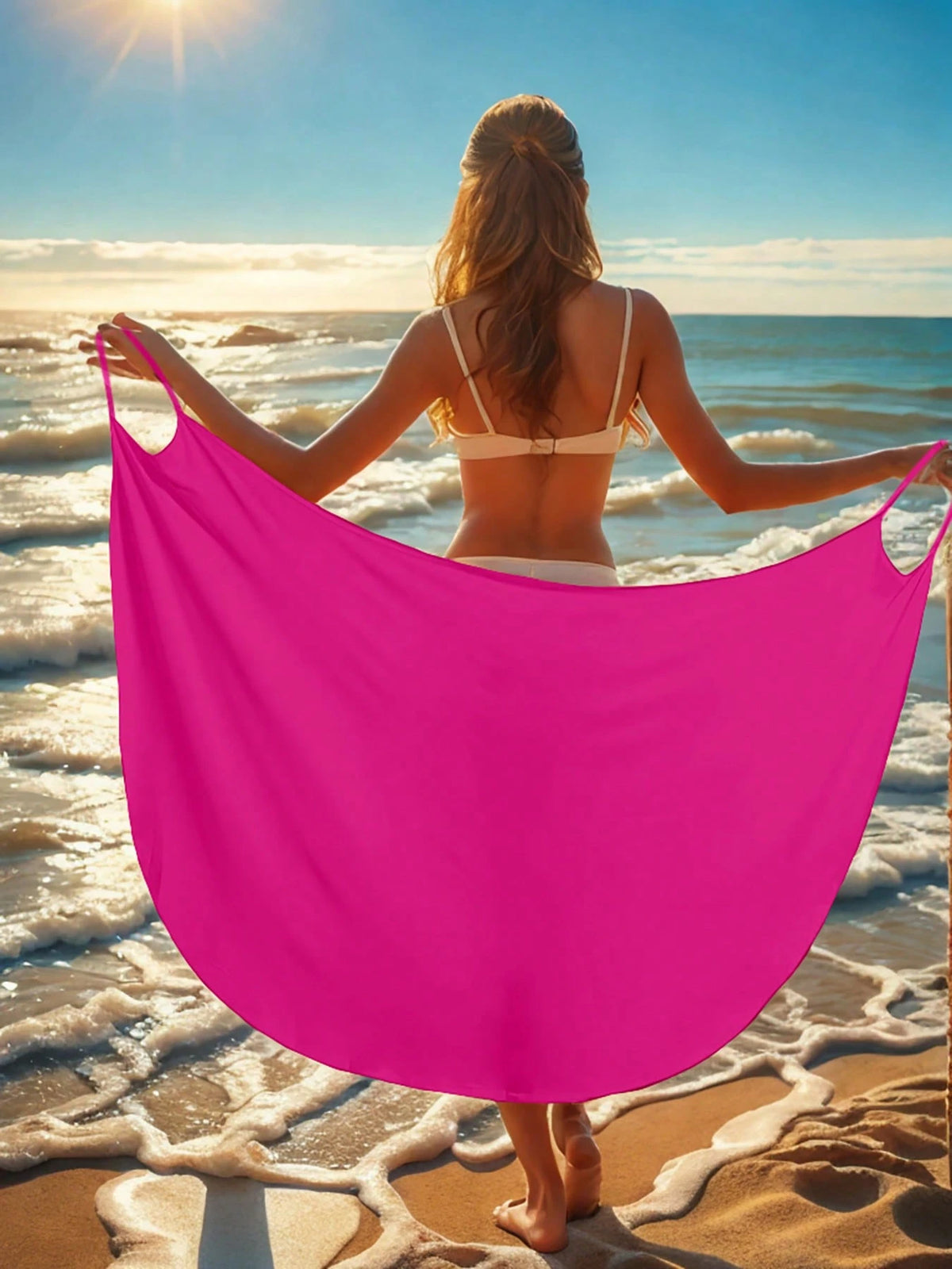Women's Casual White Knit Asymmetric Collar Sleeveless Beach Vacation Dress Summer, One-Shoulder