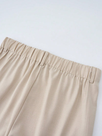 Women's Casual Wide Leg Pants, Loose Fashion Solid Color Unique Belt Design, Suitable For Office And Daily Wear Spring, Office Siren