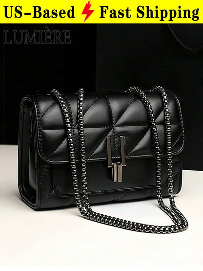 Women's Coffee Brown Faux Leather Crocodile Embossed Mini Chain Shoulder Bag, Fashionable Coffee Brown Crossbody Bag