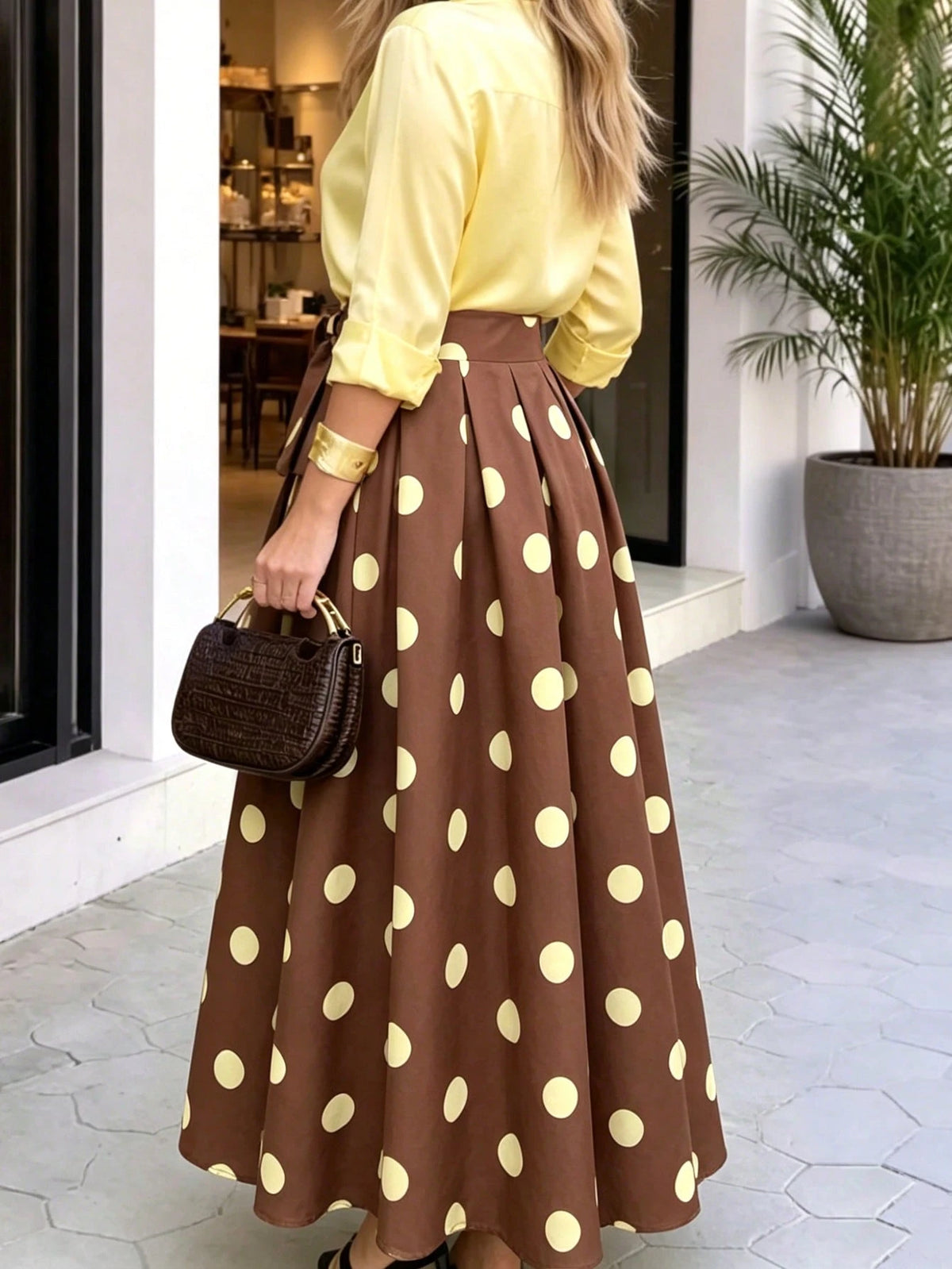 Women's Elegant Fashion Polka Dot Print Skirt For Daily Wear