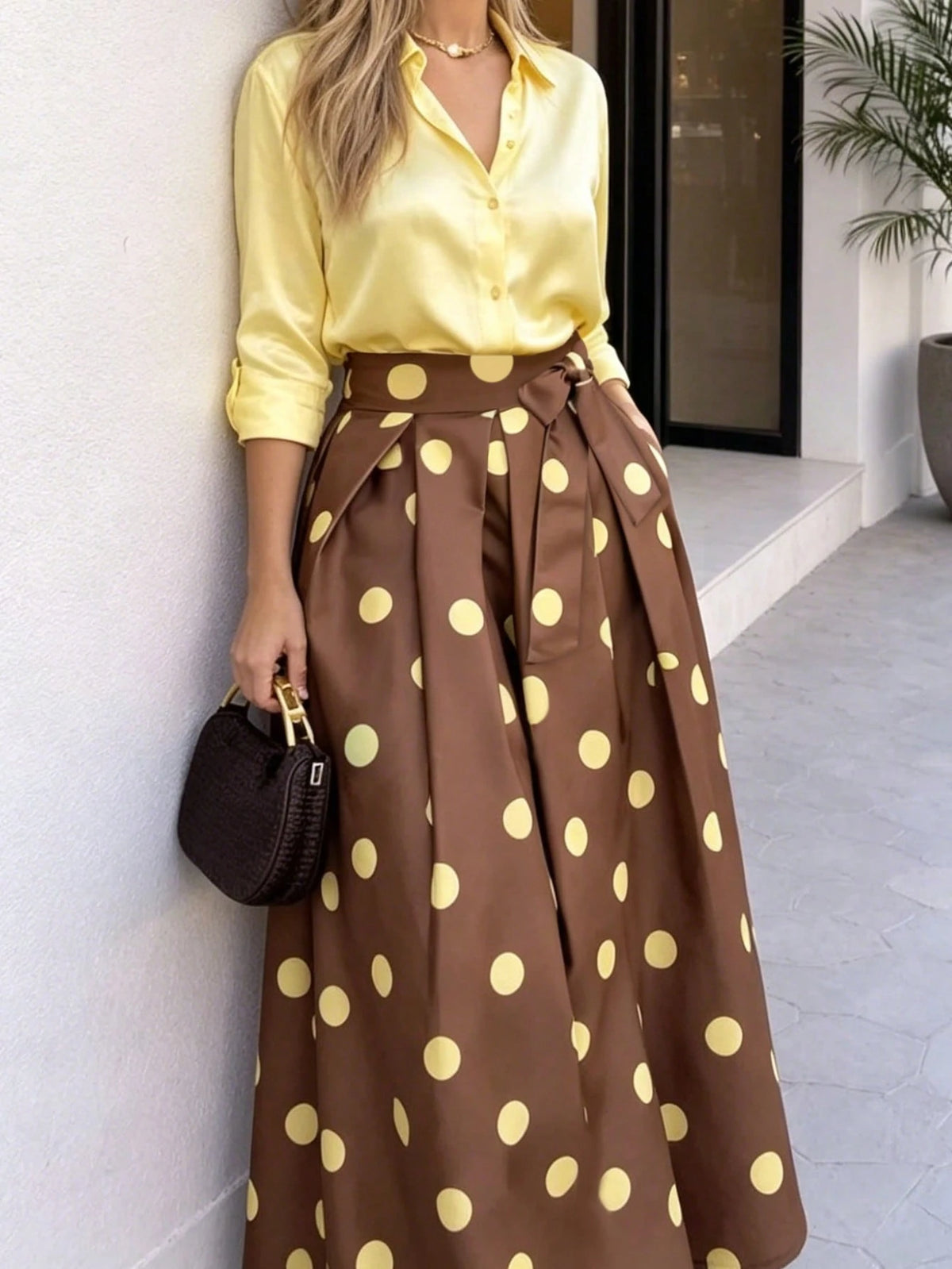 Women's Elegant Fashion Polka Dot Print Skirt For Daily Wear