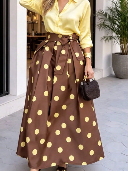 Women's Elegant Fashion Polka Dot Print Skirt For Daily Wear