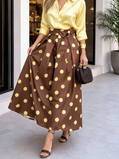 Women's Elegant Fashion Polka Dot Print Skirt For Daily Wear