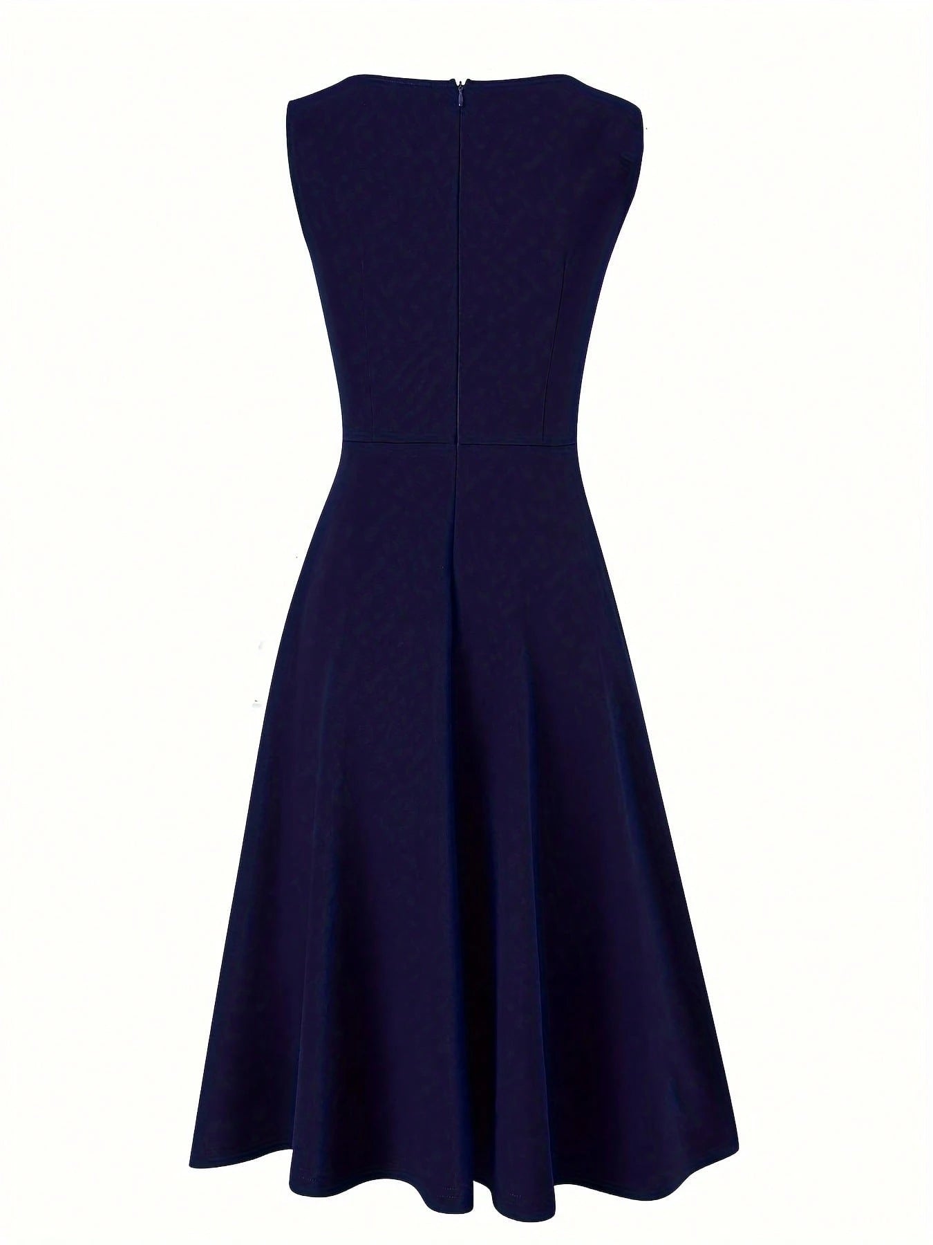 Women's Elegant Fitted Sleeveless Zip-Up Dress Summer
