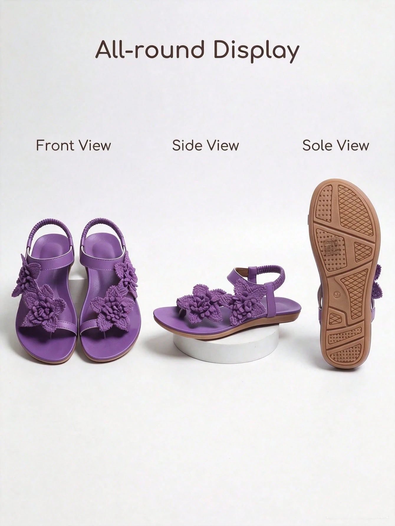 Women's Elegant Floral Decor Shoes, Cute Open Toe Design, Summer Fairy Tale Style Vacation Sandals. Runs Small