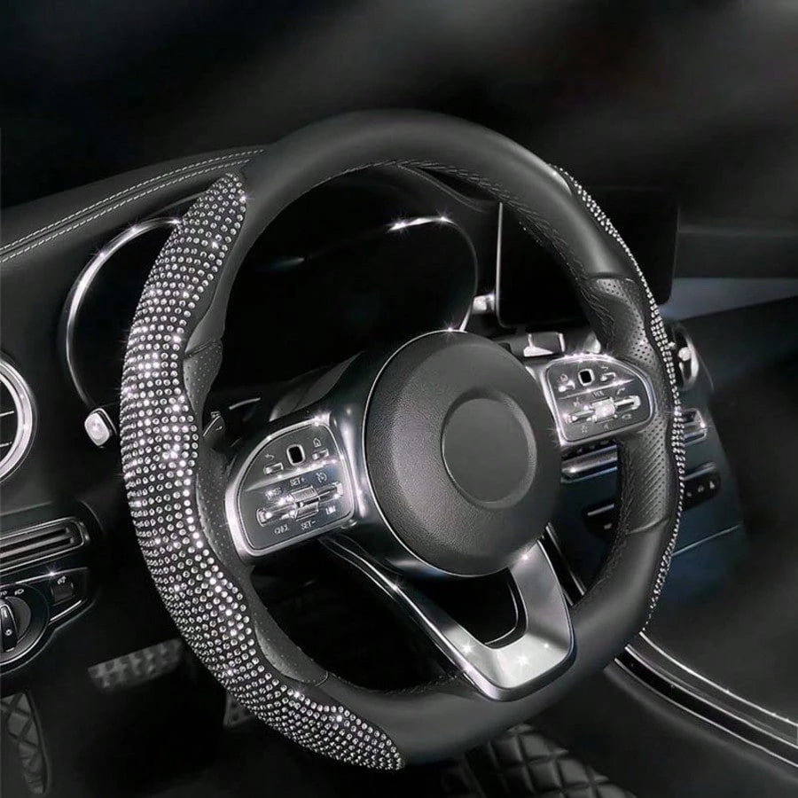 Women's Fashion Gift Car Interior Decor Premium Rhinestone Sparkling Durable ABS Material 2pcs/3pcs Clip-On Car Steering Wheel Accessories Women's Car Accessories Women's Car Parts Suitable For Coroll