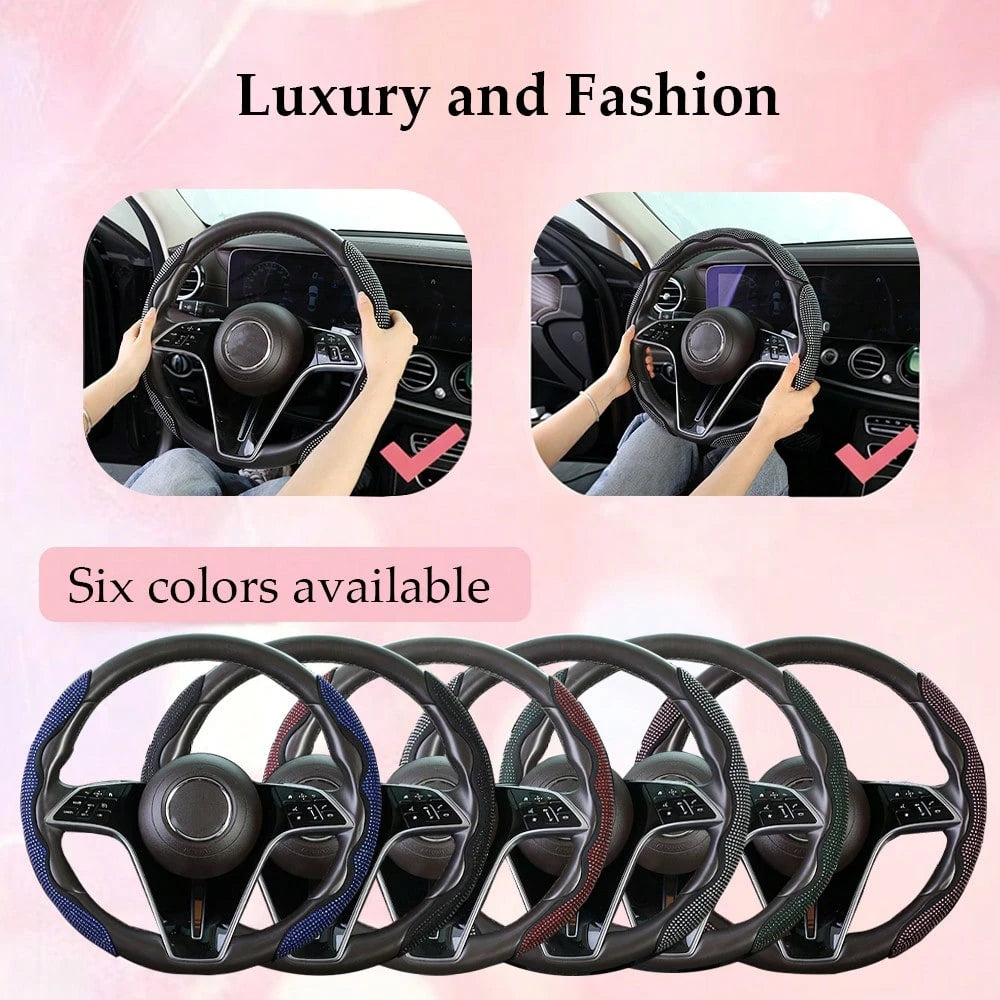 Women's Fashion Gift Car Interior Decor Premium Rhinestone Sparkling Durable ABS Material 2pcs/3pcs Clip-On Car Steering Wheel Accessories Women's Car Accessories Women's Car Parts Suitable For Coroll