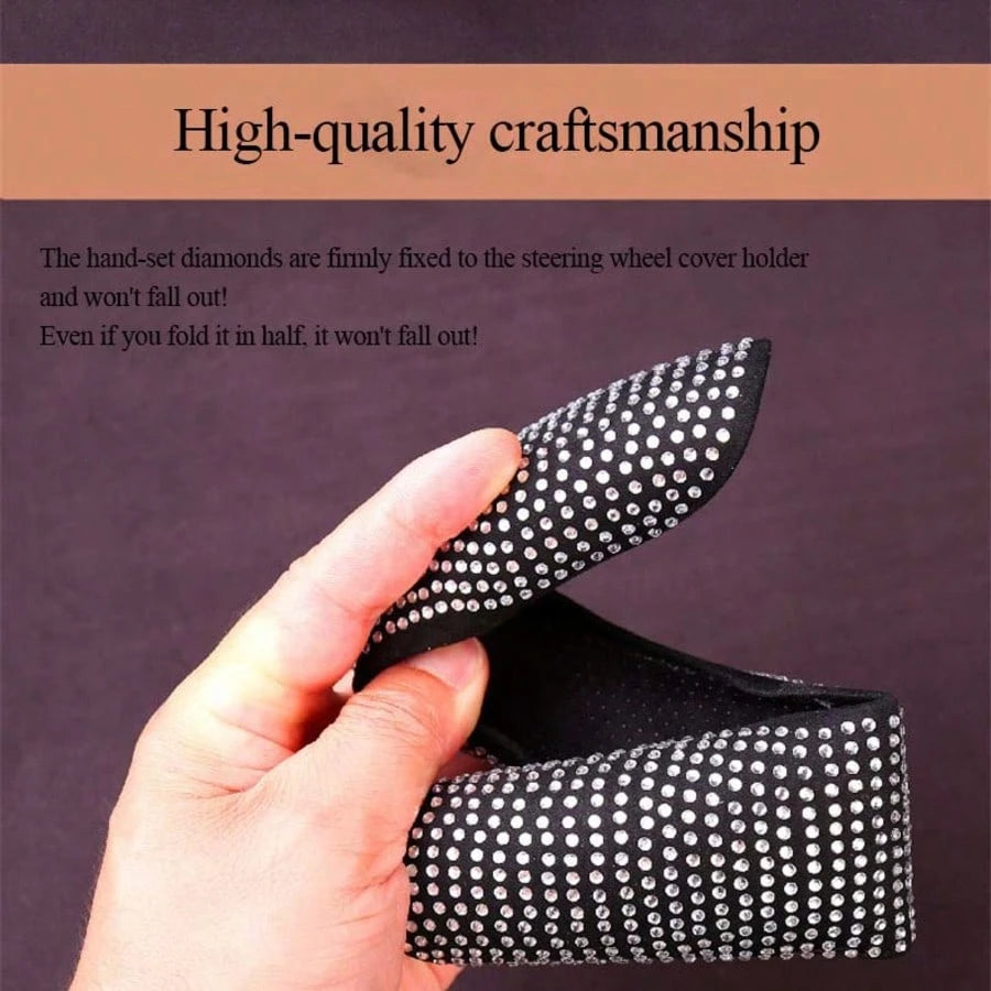 Women's Fashion Gift Car Interior Decor Premium Rhinestone Sparkling Durable ABS Material 2pcs/3pcs Clip-On Car Steering Wheel Accessories Women's Car Accessories Women's Car Parts Suitable For Coroll