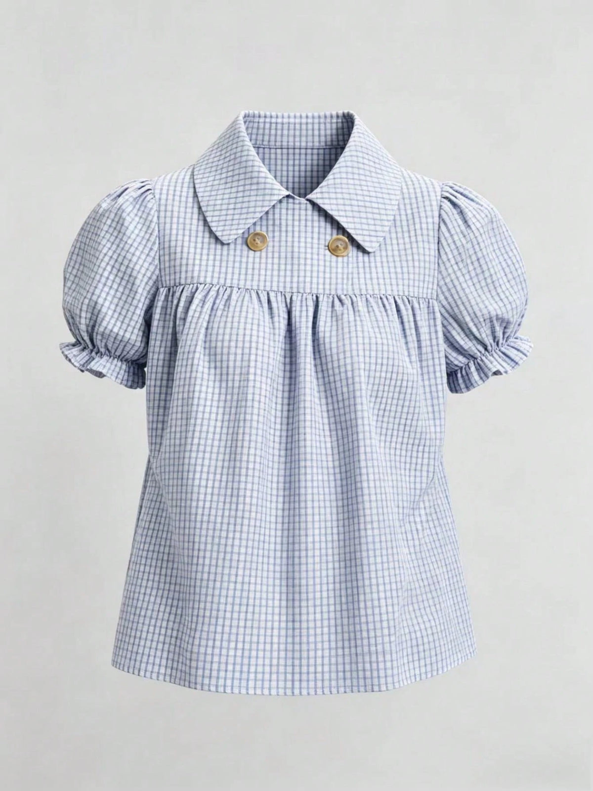 Women's Fashion Plaid Short Sleeve Shirt Summer