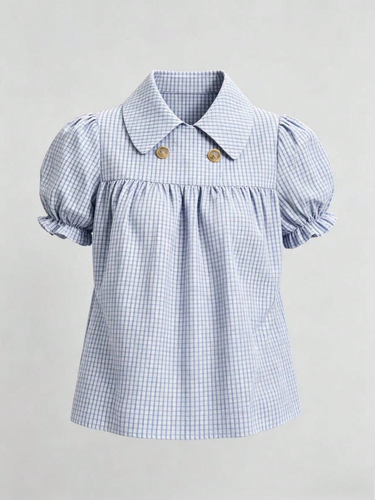 Women's Fashion Plaid Short Sleeve Shirt Summer