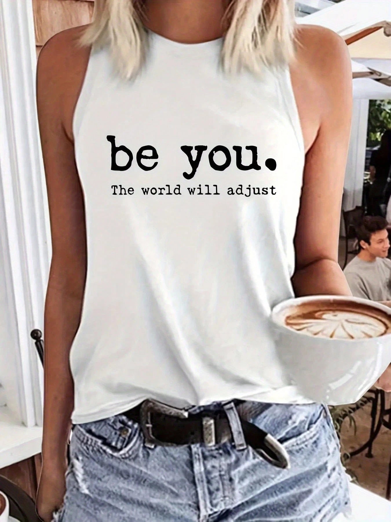 Women's Fashion Printed Round Neck Vest, Suitable Spring And Summer Seasons, Daily Outings And Travel Wear, Essential Fashion Enthusiasts