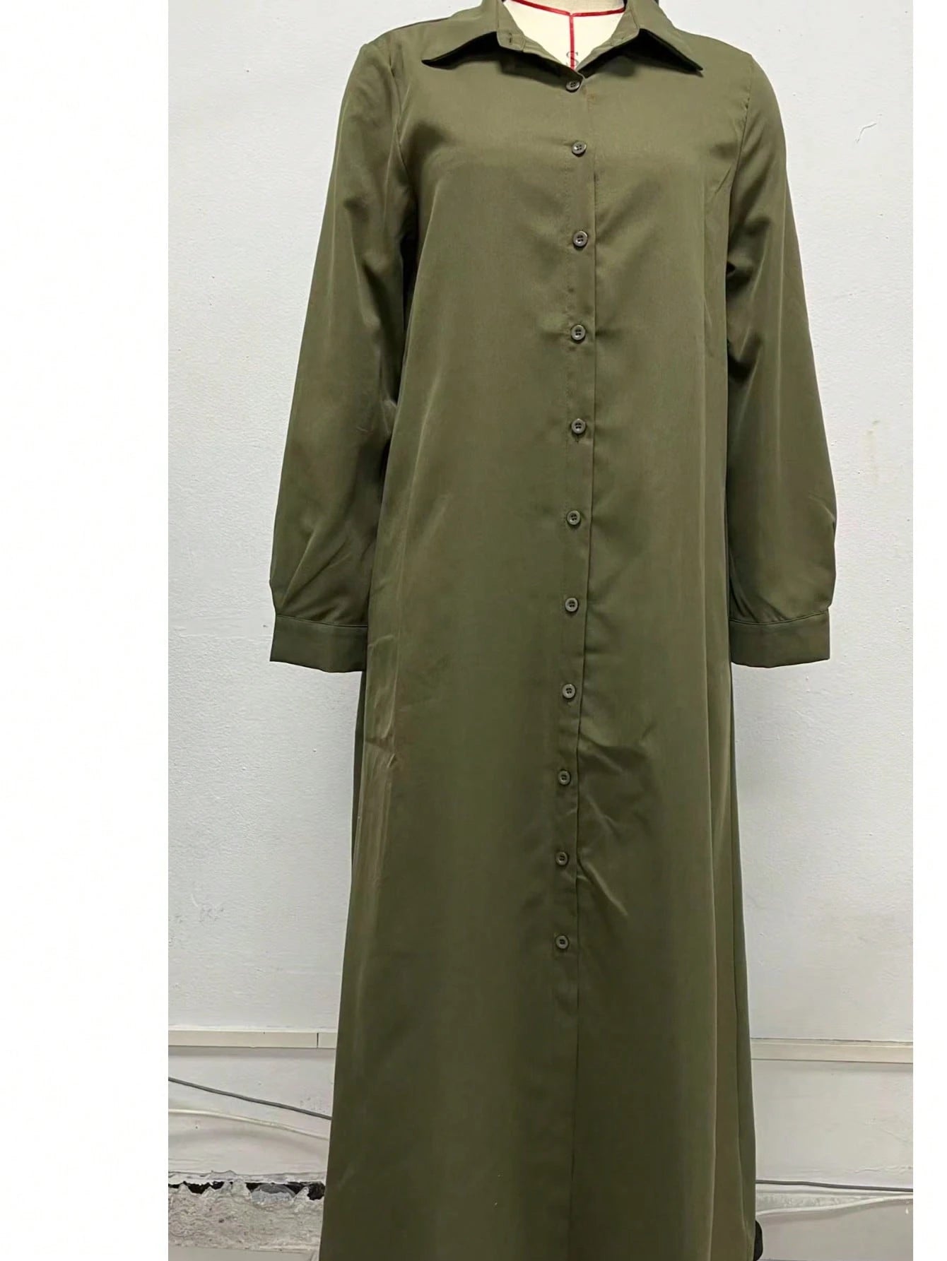 Women's Fashion Solid Color Long Sleeve Shirt Dress Casual Spring Elegant