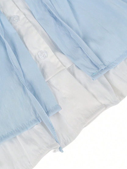 Women's Frill Trim Front Tie Loose Sleeveless Blouse Summer