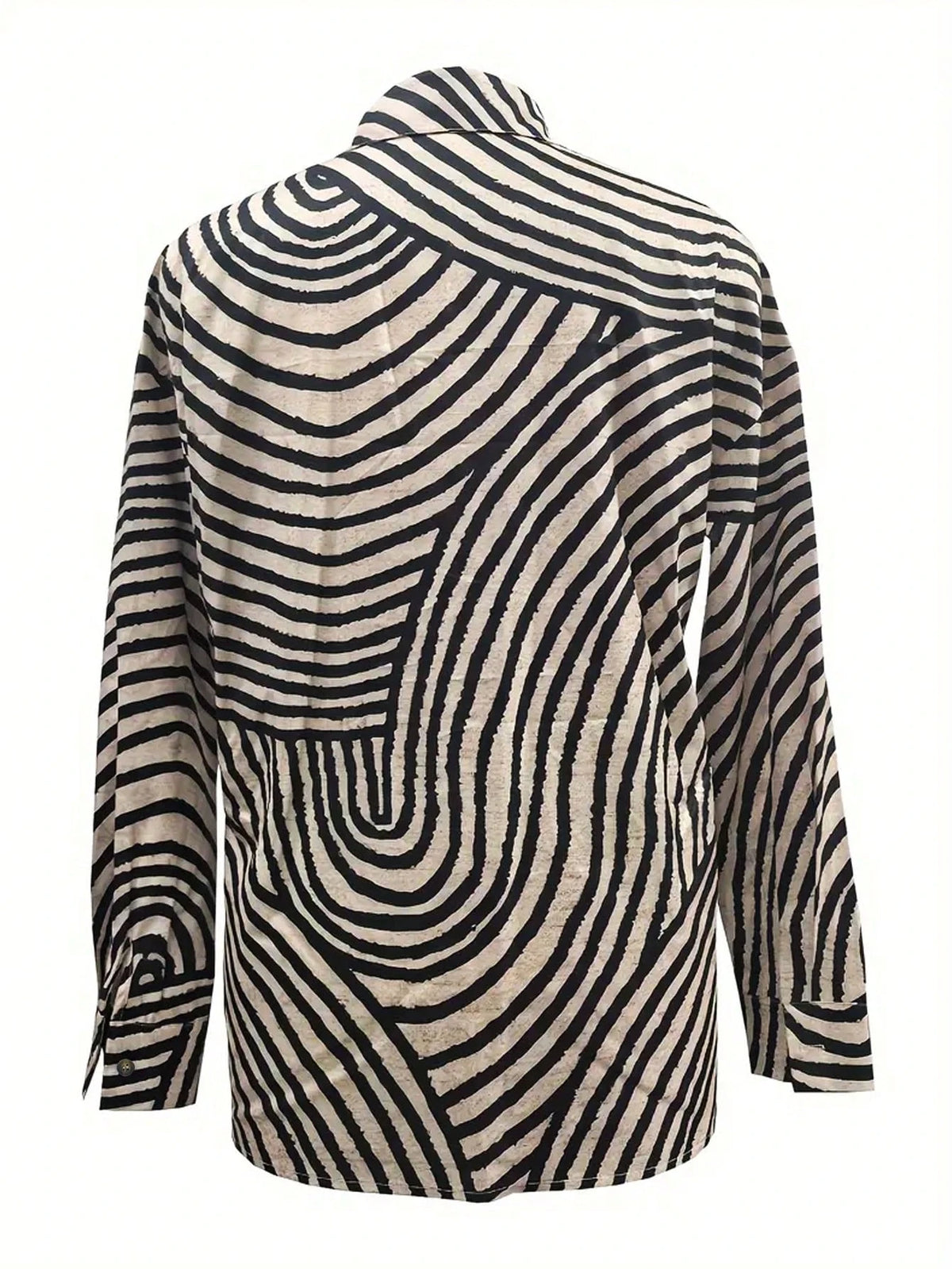 Women's Front Button Long Sleeve Striped Minimalist Shirt, Casual Everyday Wear