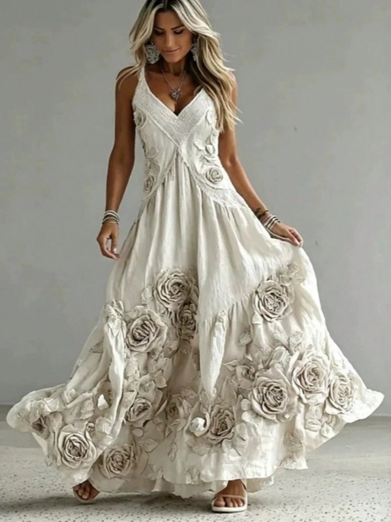 Women's Printing Sleeveless Summer Vacation Long Dress Elegant Wedding Guest Dress Formal Party Prom Dress