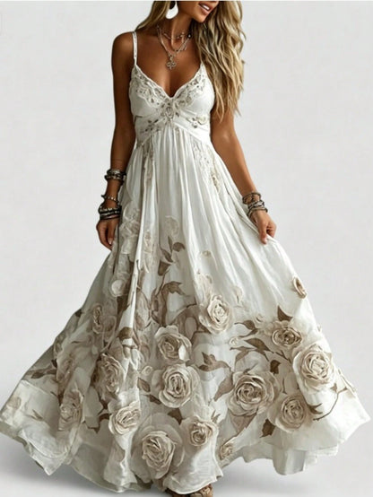 Women's Printing Sleeveless Summer Vacation Long Dress Elegant Wedding Guest Dress Formal Party Prom Dress
