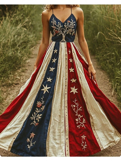 Women's Printing Sleeveless Summer Vacation Long Dress Elegant Wedding Guest Dress Formal Party Prom Dress