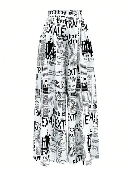 Women's Random Print Minimalist High Waisted Casual Pants, Elegant For Summer And Spring White