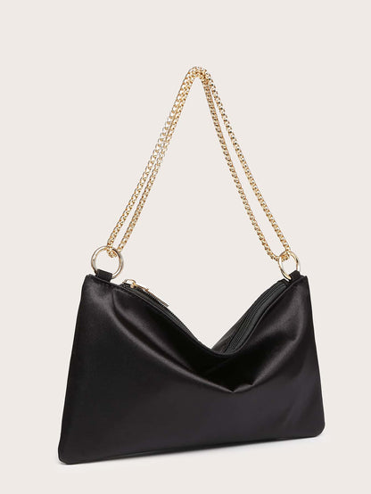 Women's Silk Satin Crossbody Evening Bag, Decorated With Rhinestones, Fashionable, Lightweight, Compact, Suitable For Parties And Outings.