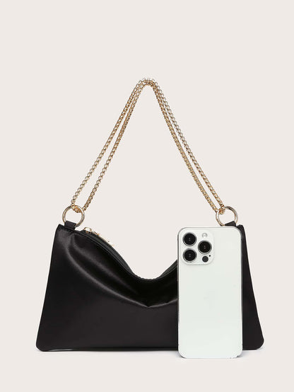 Women's Silk Satin Crossbody Evening Bag, Decorated With Rhinestones, Fashionable, Lightweight, Compact, Suitable For Parties And Outings.