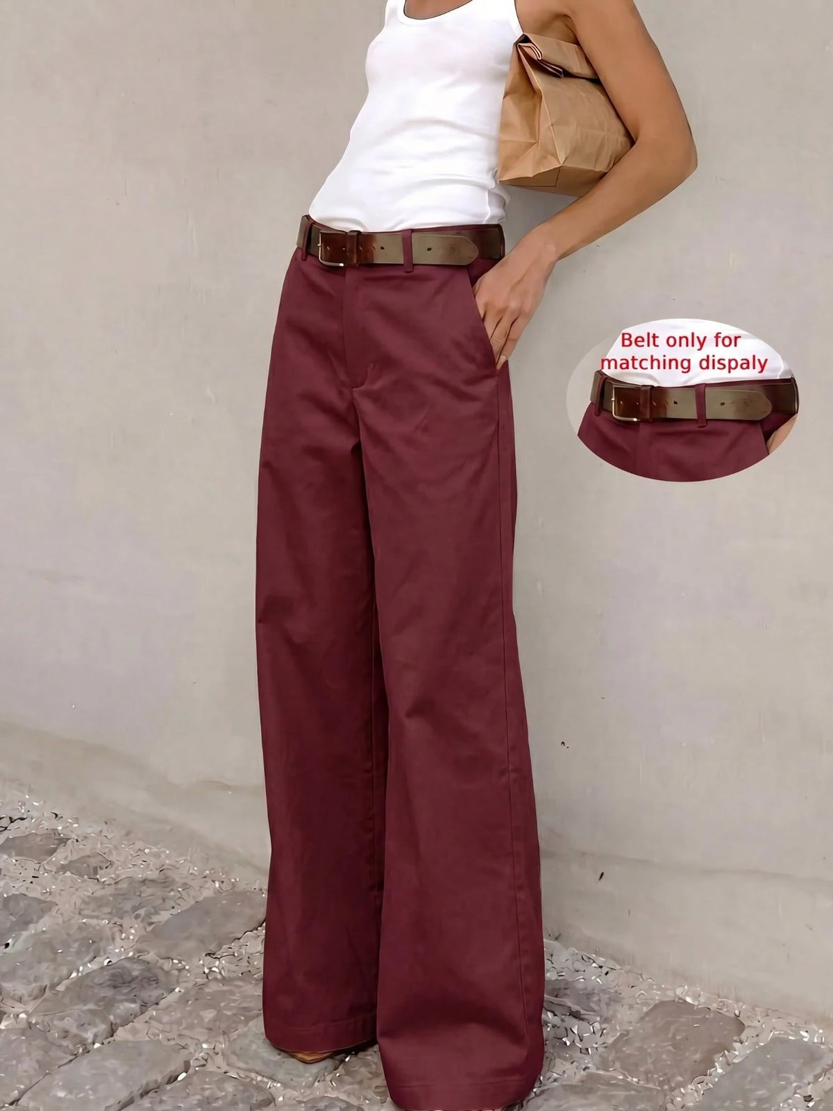 Women's Solid Color Wide Leg Pants, All Season, Casual, Office, Back To School, Party, Summer Long Pants