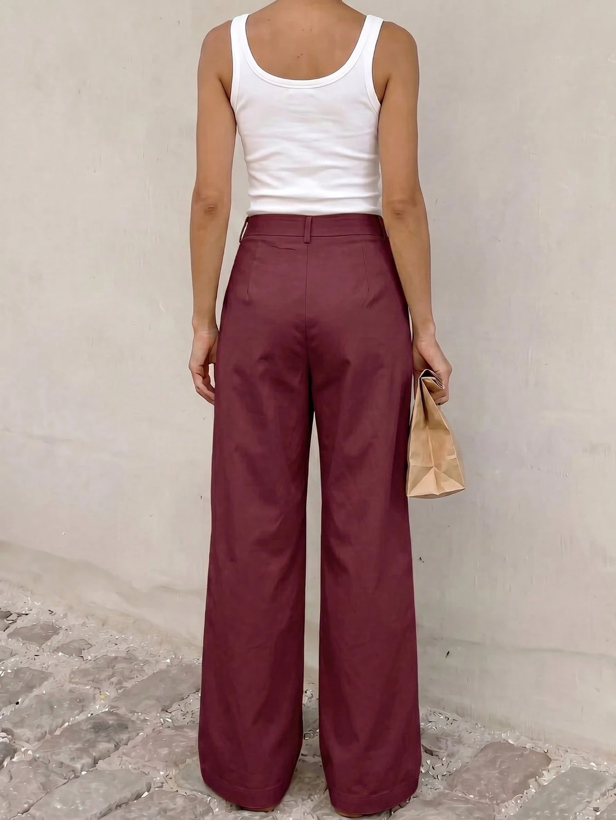 Women's Solid Color Wide Leg Pants, All Season, Casual, Office, Back To School, Party, Summer Long Pants