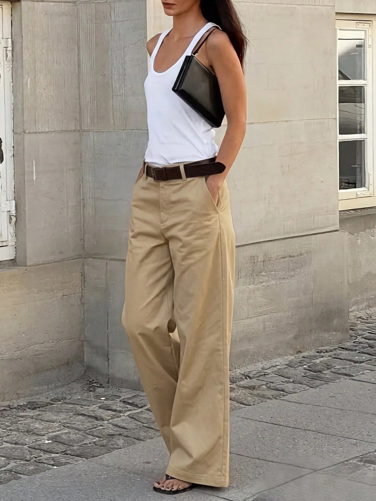 Women's Solid Color Wide Leg Pants, All Season, Casual, Office, Back To School, Party, Summer Long Pants