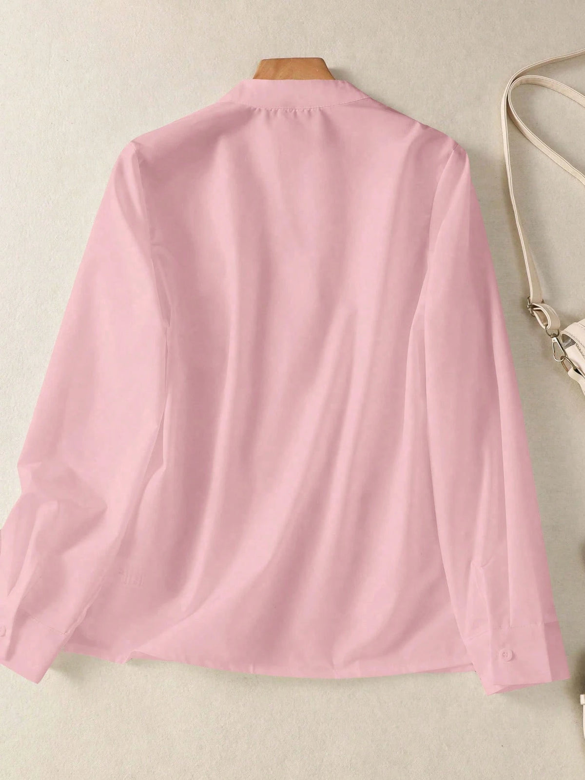 Women's Solid V Neck Button Down Shirt, Long Sleeve Casual Elegant Blouse With Pocket, Daily, Holiday, Travel, Spring Summer Fall Winter Essential