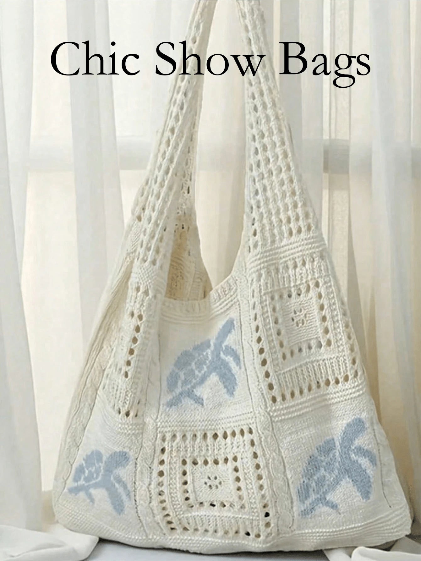 Women's Summer Beach Tote Bag- Crochet Knitted Sea Turtle Pattern Design, Large Capacity Open-Top Tote, Beige Polyester Material, Suitable For Casual Outings And Beach Vacations, Beach Tote Bag, Trav