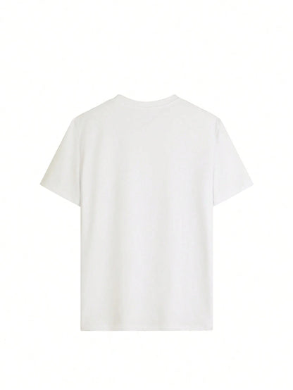Women's Summer New Minimalist Fashion Tiger Mouth Bubble Print Casual Vacation Loose Versatile Round Neck Green Short Sleeve T-Shirt, Fashionable Everyday Top, Suitable For Daily Vacation Wear White