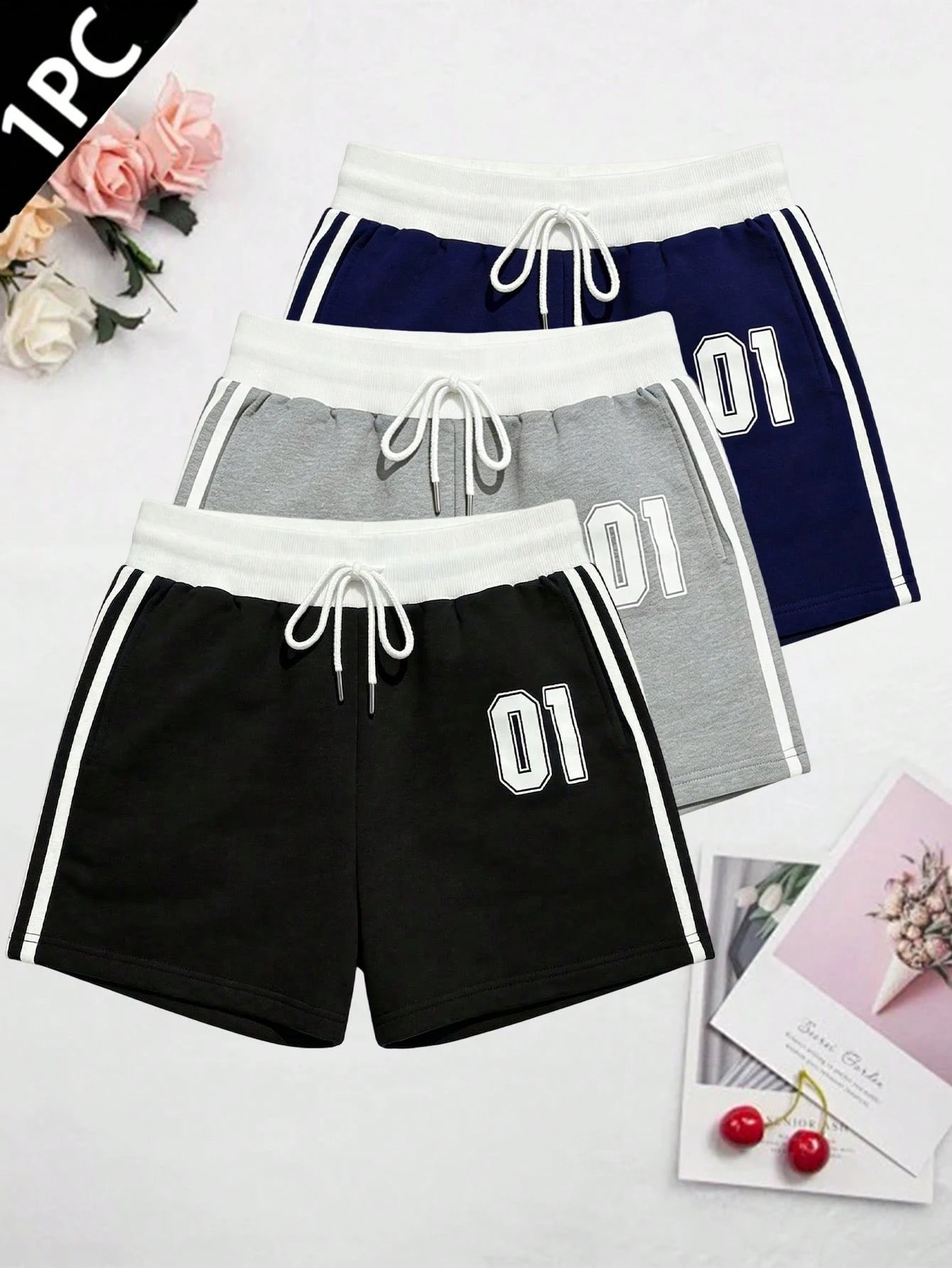Women's Summer Outdoor Casual Shorts With Number Pattern, Easy To Match All Outfits Sports